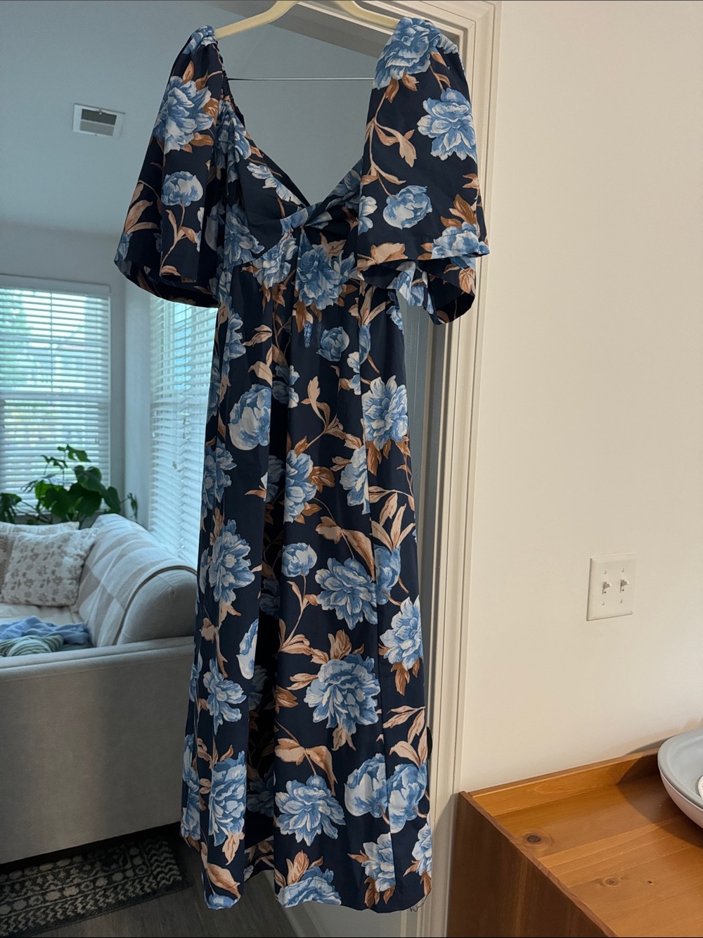 Abercrombie Blue Floral Midi Dress